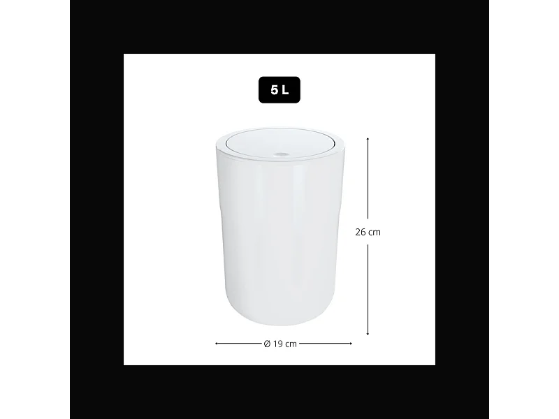 Poubelle à  bascule COCCO 5L Blanc Spirella