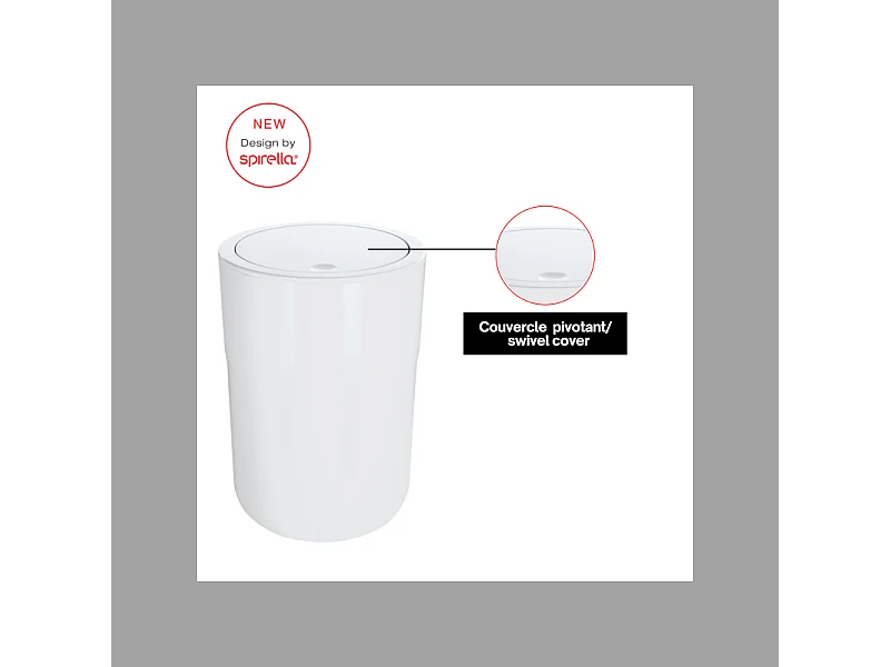 Poubelle à  bascule COCCO 5L Blanc Spirella