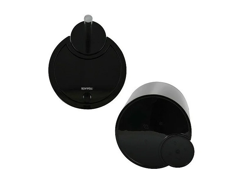 Poubelle à  bascule & brosse wc PP 6L SUN & MOON Noir Spirella