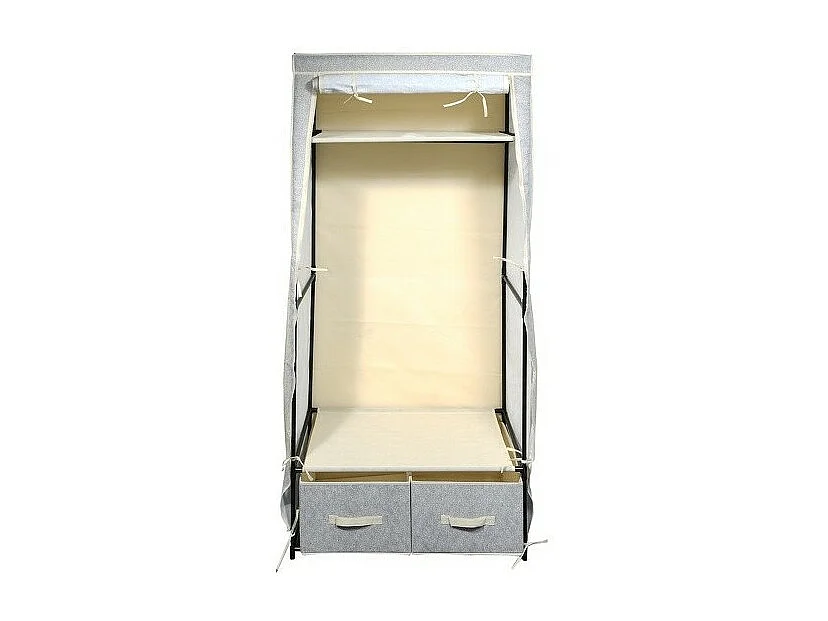 MSV Penderie avec étagères et tirroir PP aéré Gris et Beige