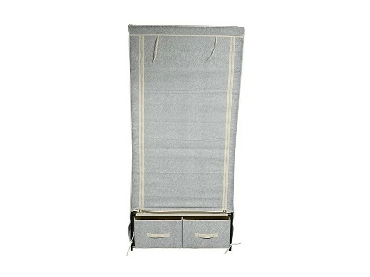 MSV Penderie avec étagères et tirroir PP aéré Gris et Beige