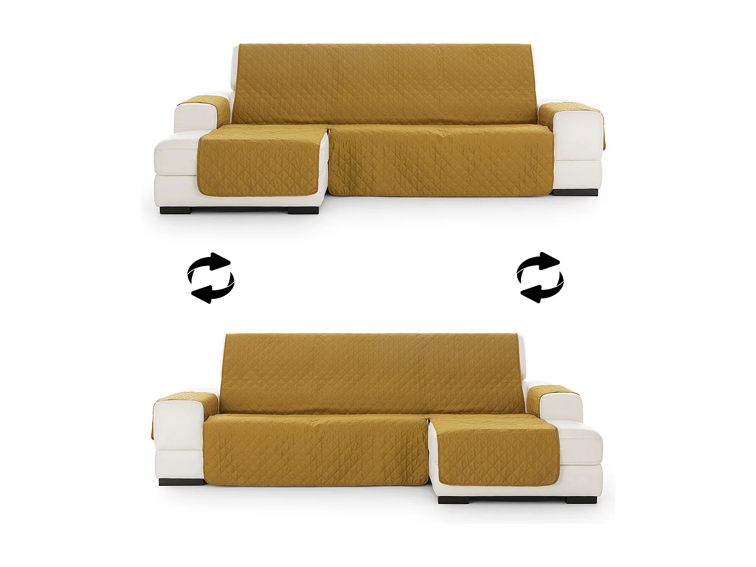 Capa de sofá acolchoada reversível chaise Michelle 240 cm C/05