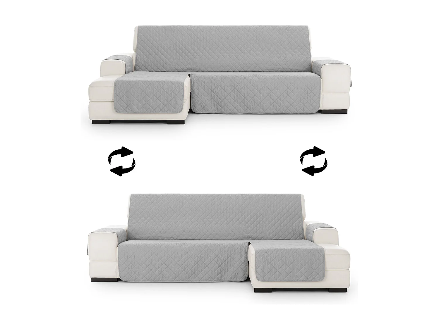 Capa de sofá acolchoada reversível chaise Michelle 240 cm C/06
