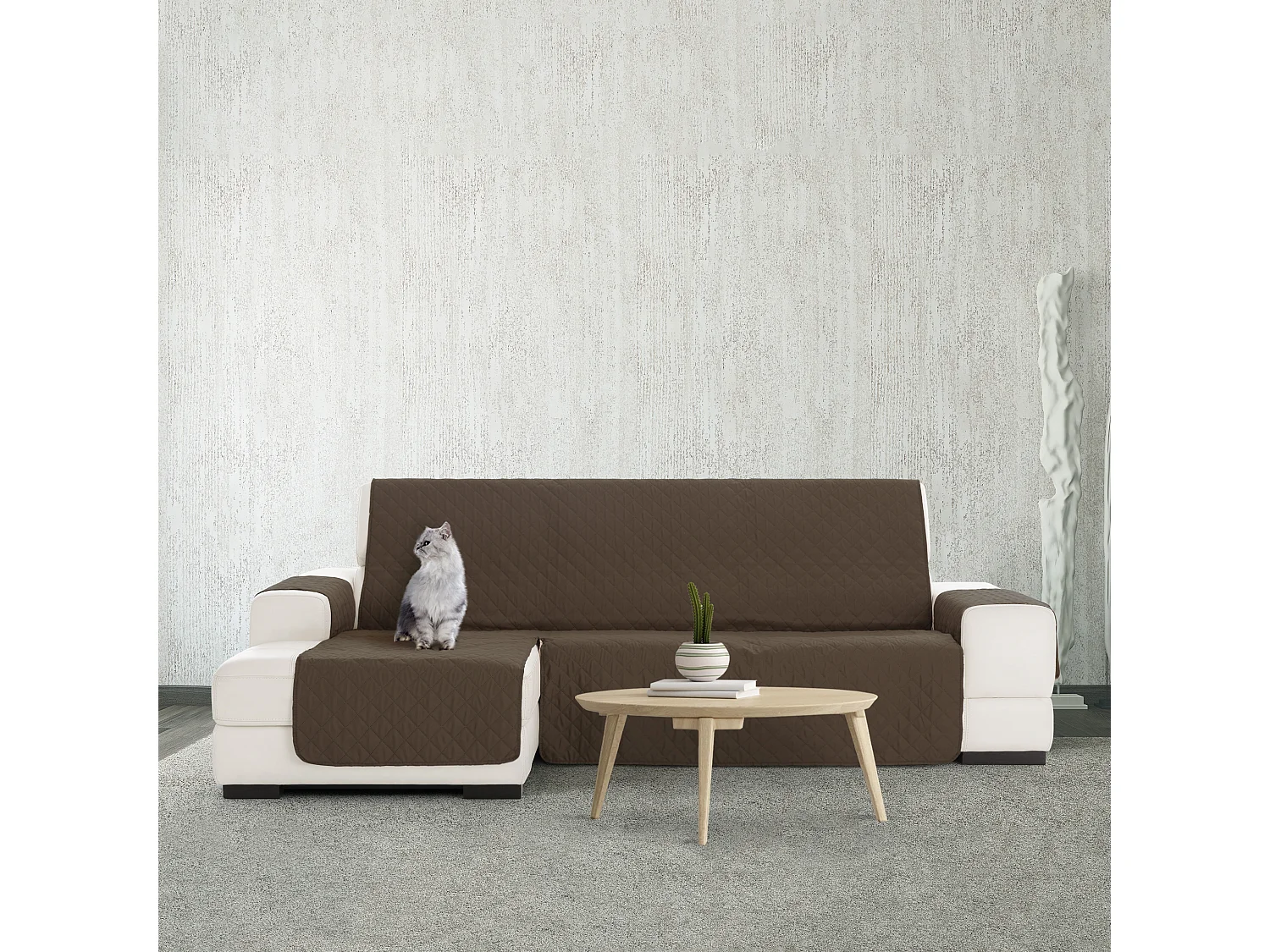 Capa de sofá acolchoada reversível chaise Michelle 200 cm C/07