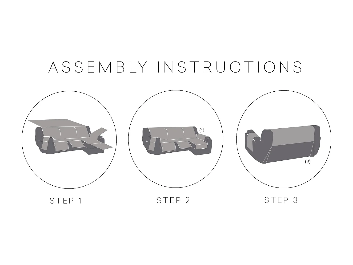Capa de sofá acolchoada reversível chaise Michelle 290 cm C/06