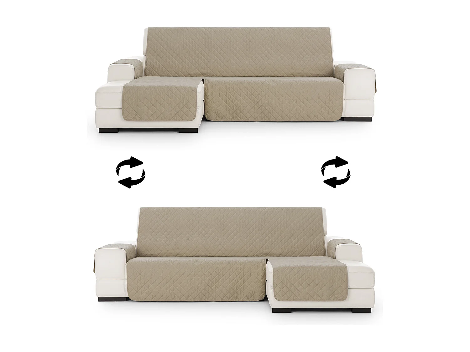 Capa de sofá acolchoada reversível chaise Michelle 240 cm C/01