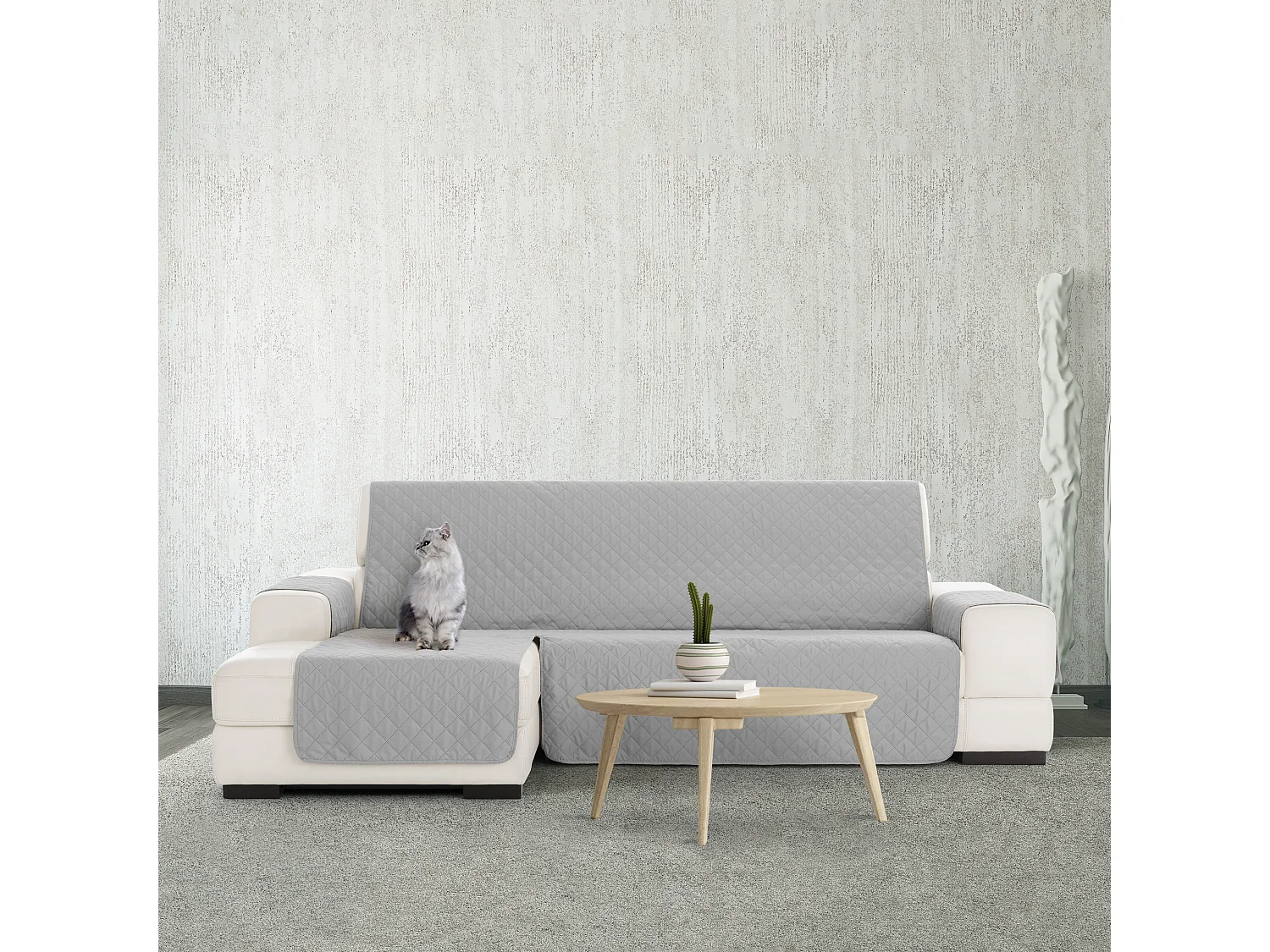 Capa de sofá acolchoada reversível chaise Michelle 200 cm C/06