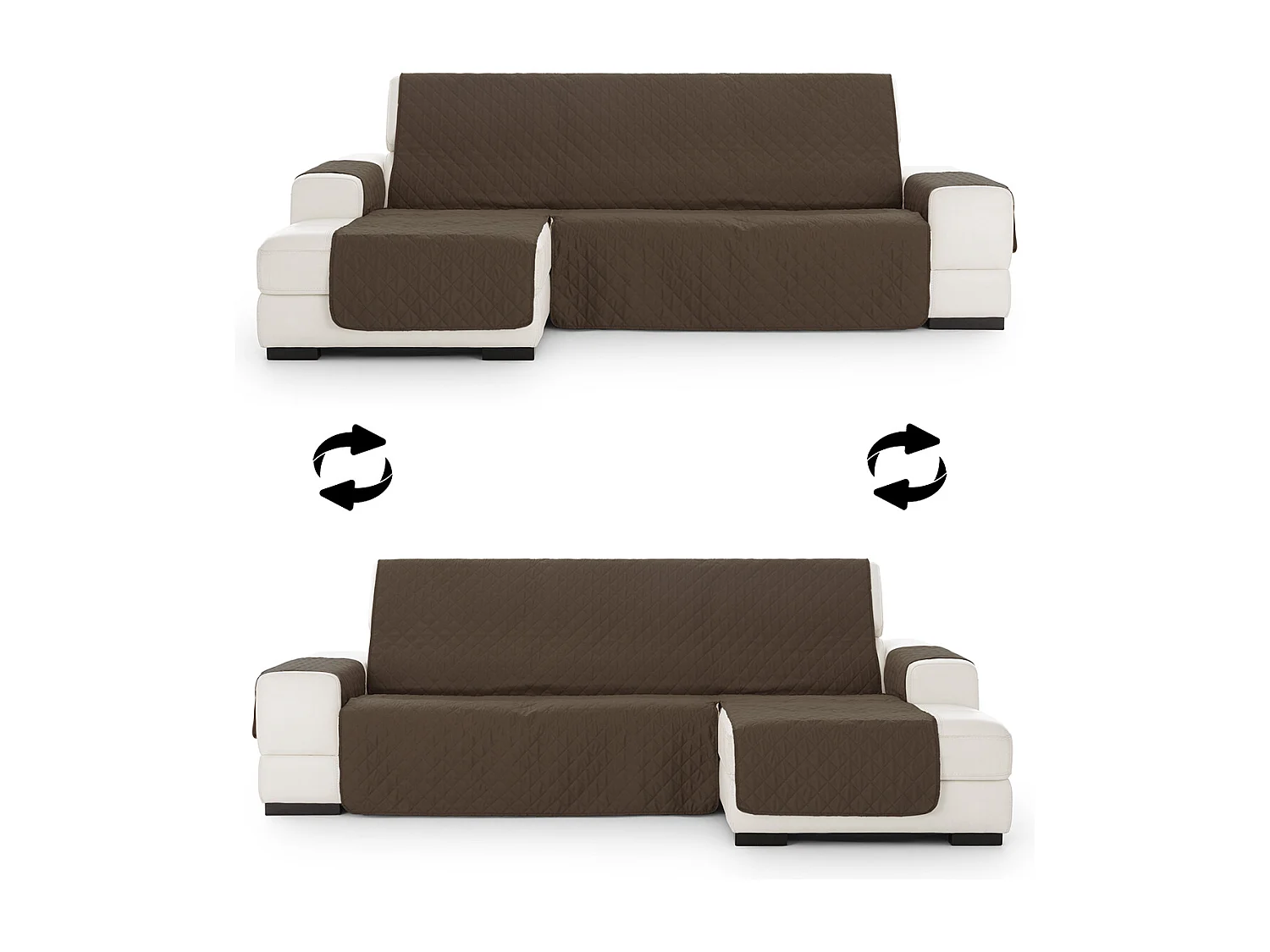 Capa de sofá acolchoada reversível chaise Michelle 240 cm C/07