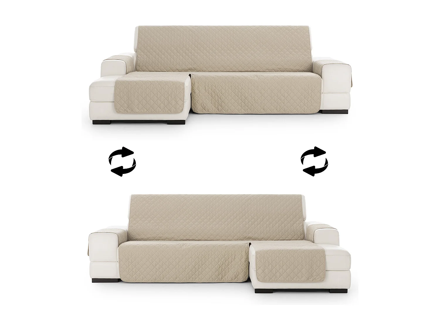 Capa de sofá acolchoada reversível chaise Michelle 200 cm C/00