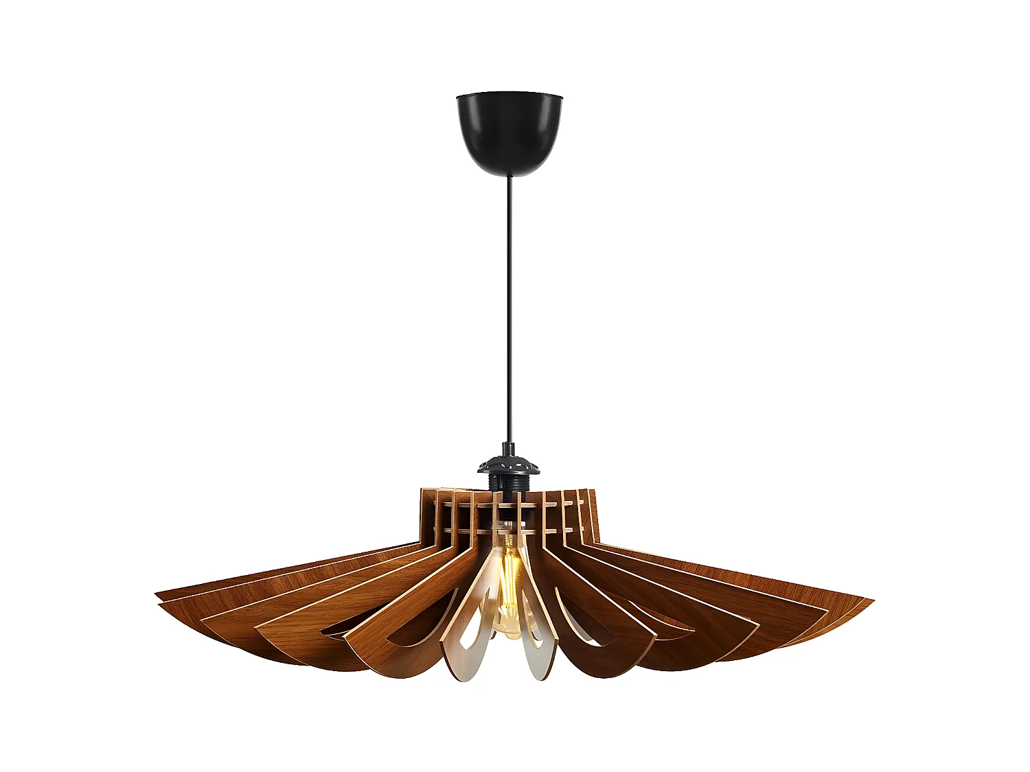 Suspension Topanga D52cm Bois foncé