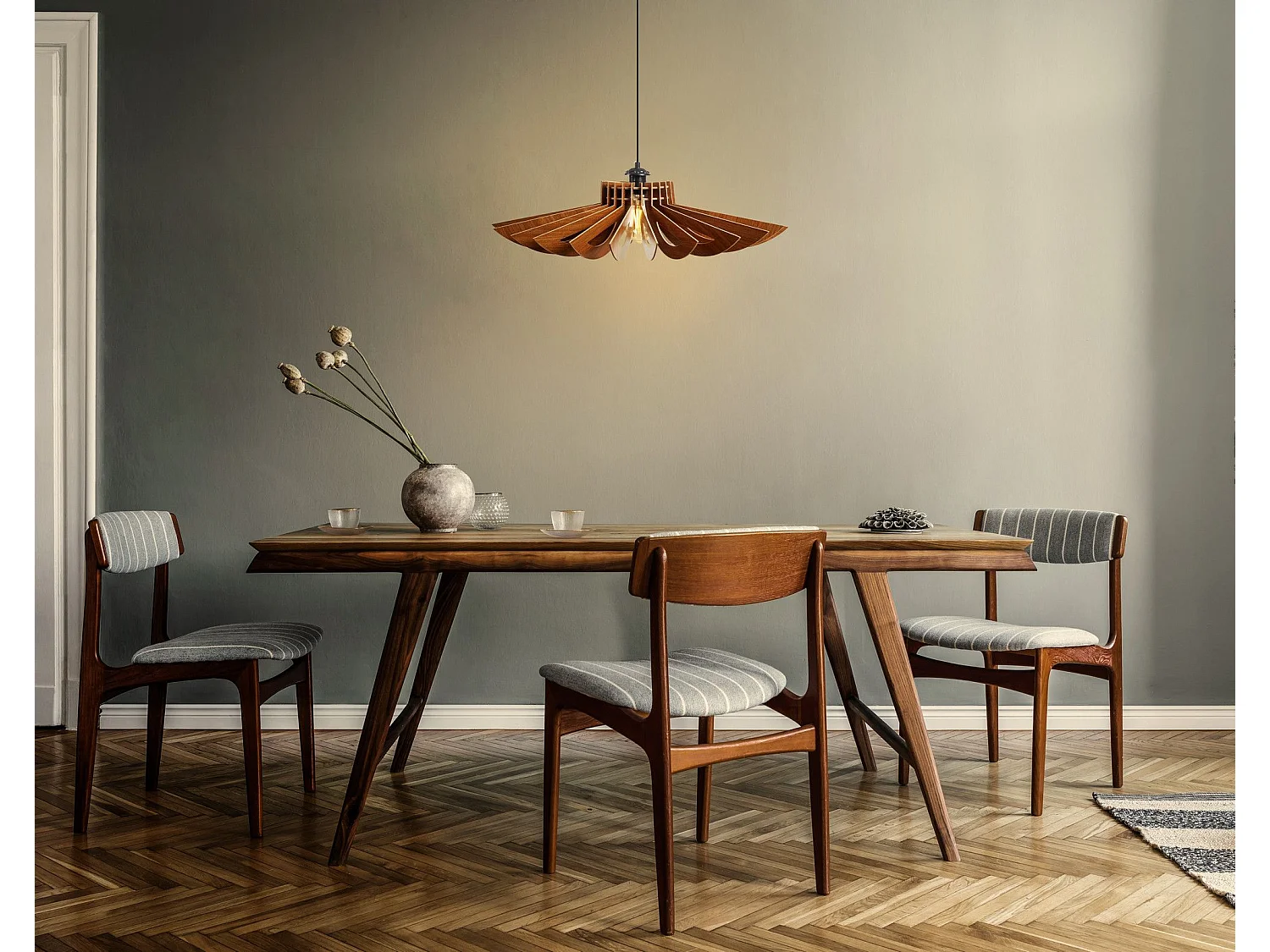 Suspension Topanga D52cm Bois foncé