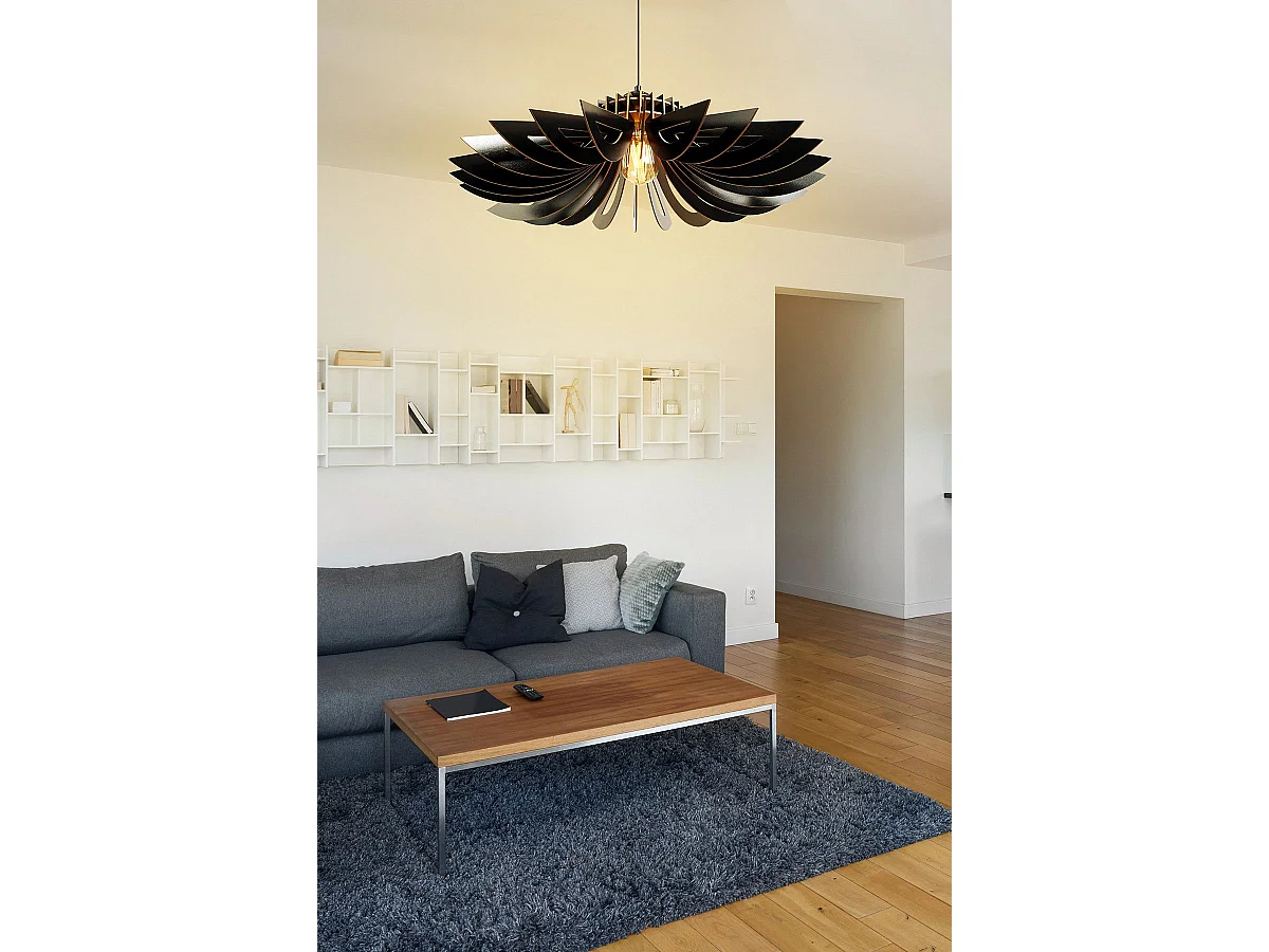 Suspension Topanga D68cm Bois Noir