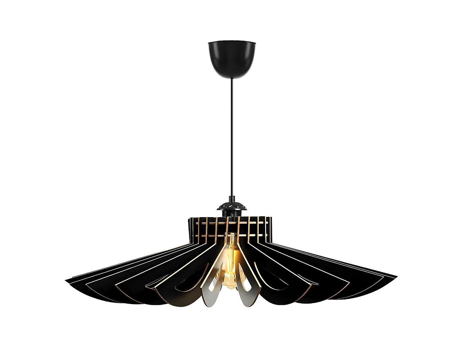 Suspension Topanga D68cm Bois Noir