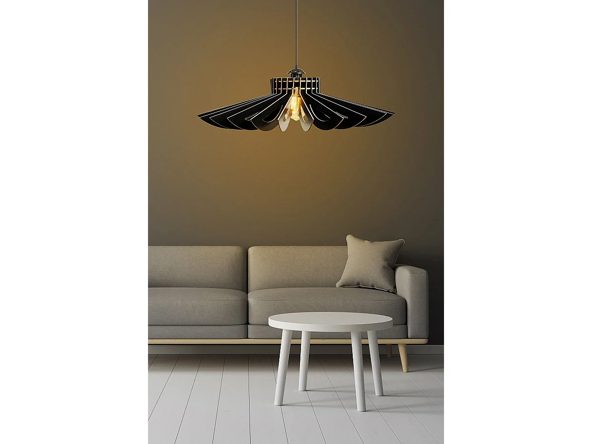 Suspension Topanga D68cm Bois Noir