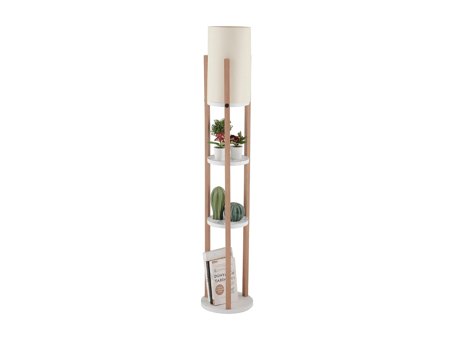 Lampe avec 3 étagères rondes H135 cm - CIRCLE