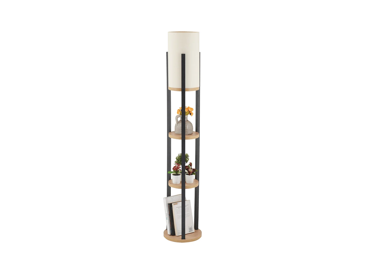 Lampe avec 3 étagères rondes H135 cm - CIRCLE