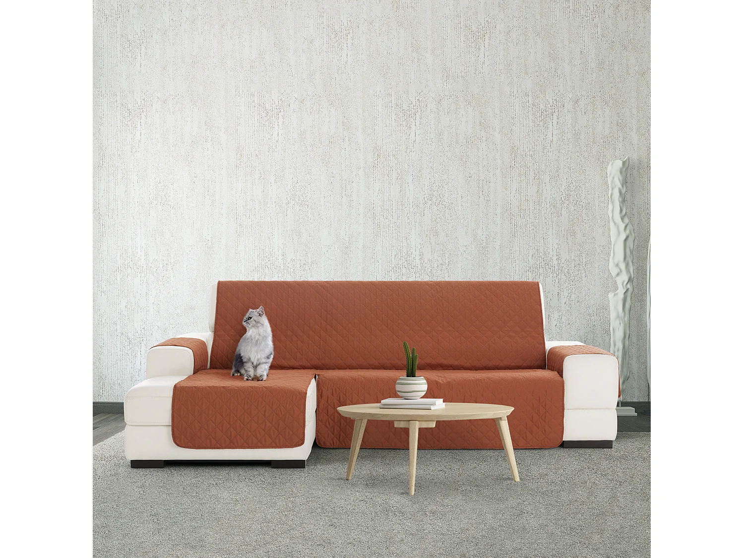 Capa de sofá acolchoada reversível chaise Michelle 290 cm C/09