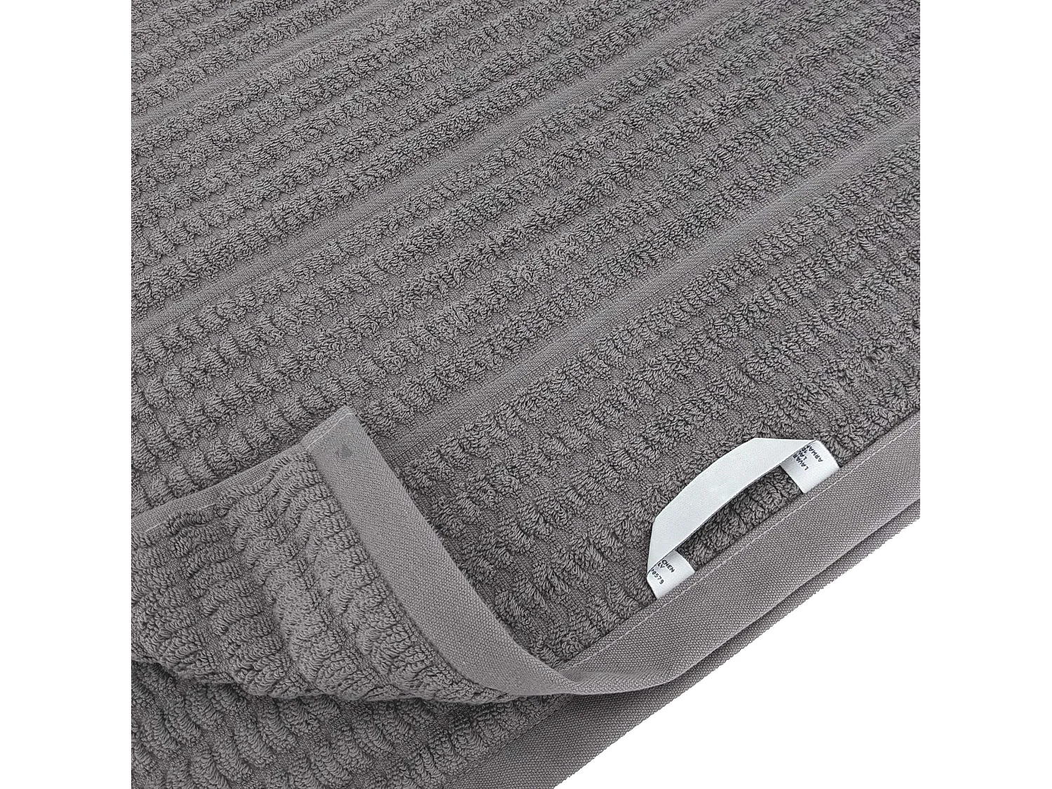 Parure de bain en fils retors pur coton collection SWELL 7 pièces gris