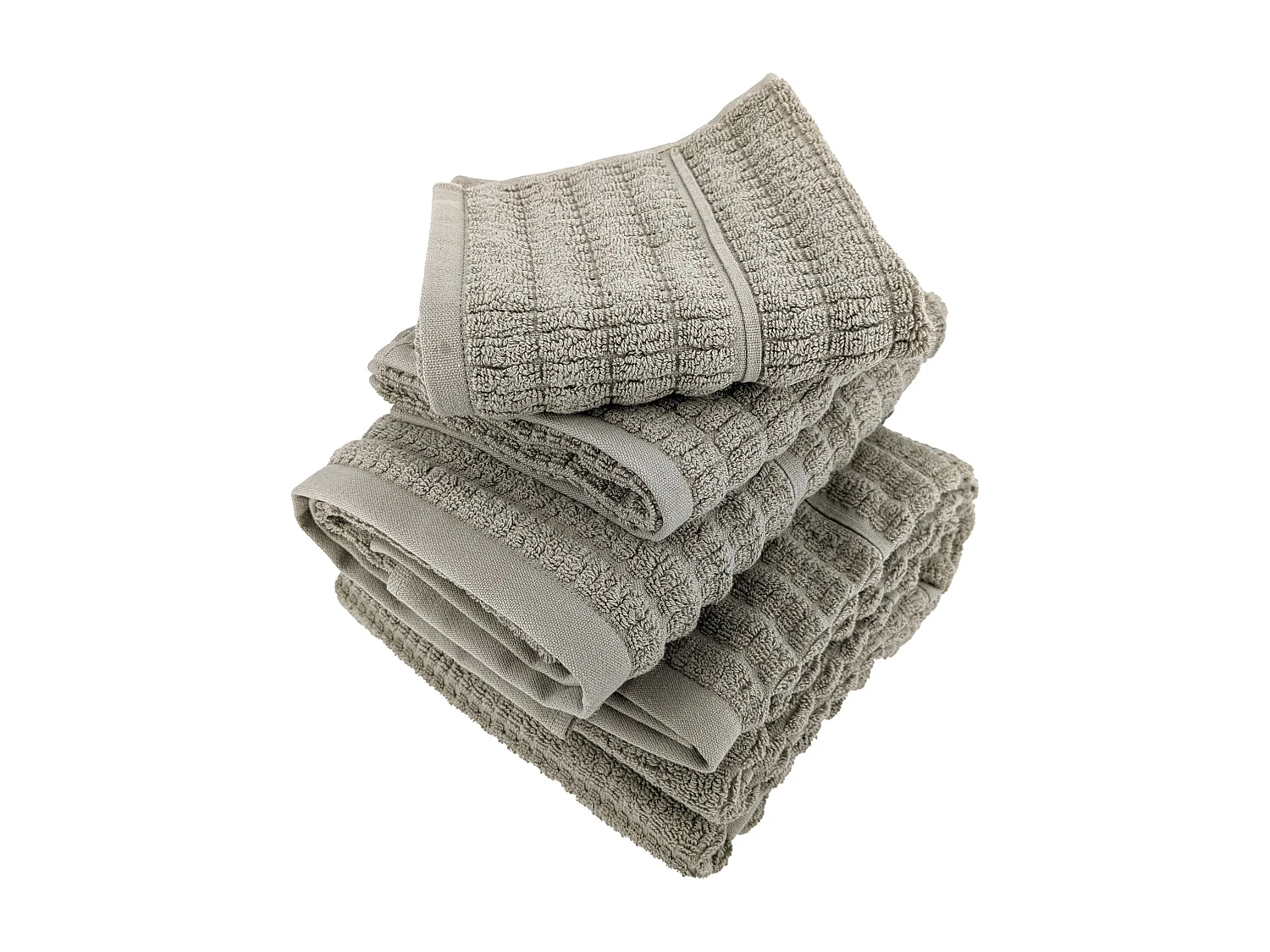 Parure de bain en fils retors pur coton collection SWELL 4 pièces vert