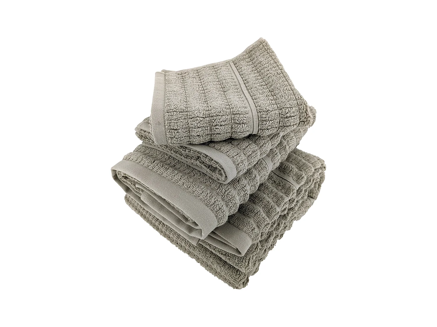 Parure de bain en fils retors pur coton collection SWELL 4 pièces vert
