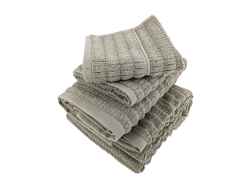 Parure de bain en fils retors pur coton collection SWELL 4 pièces vert