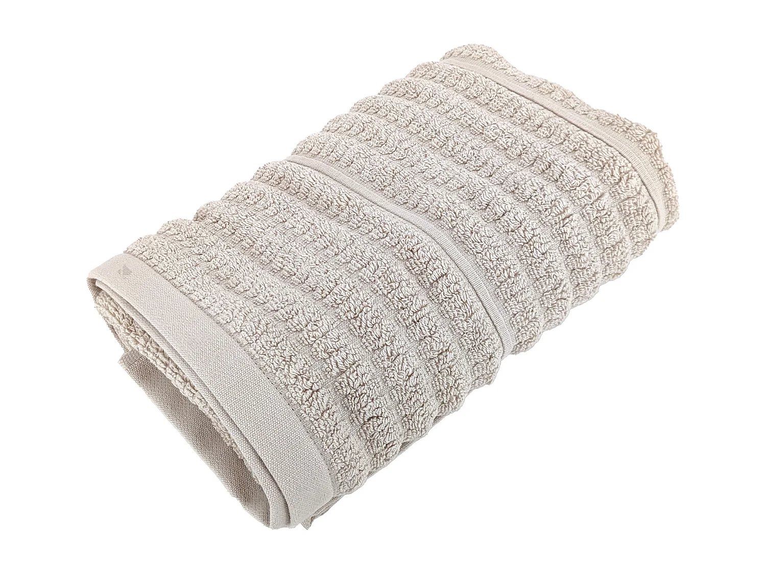 Serviette de toilette coton 50x100 cm collection SWELL beige