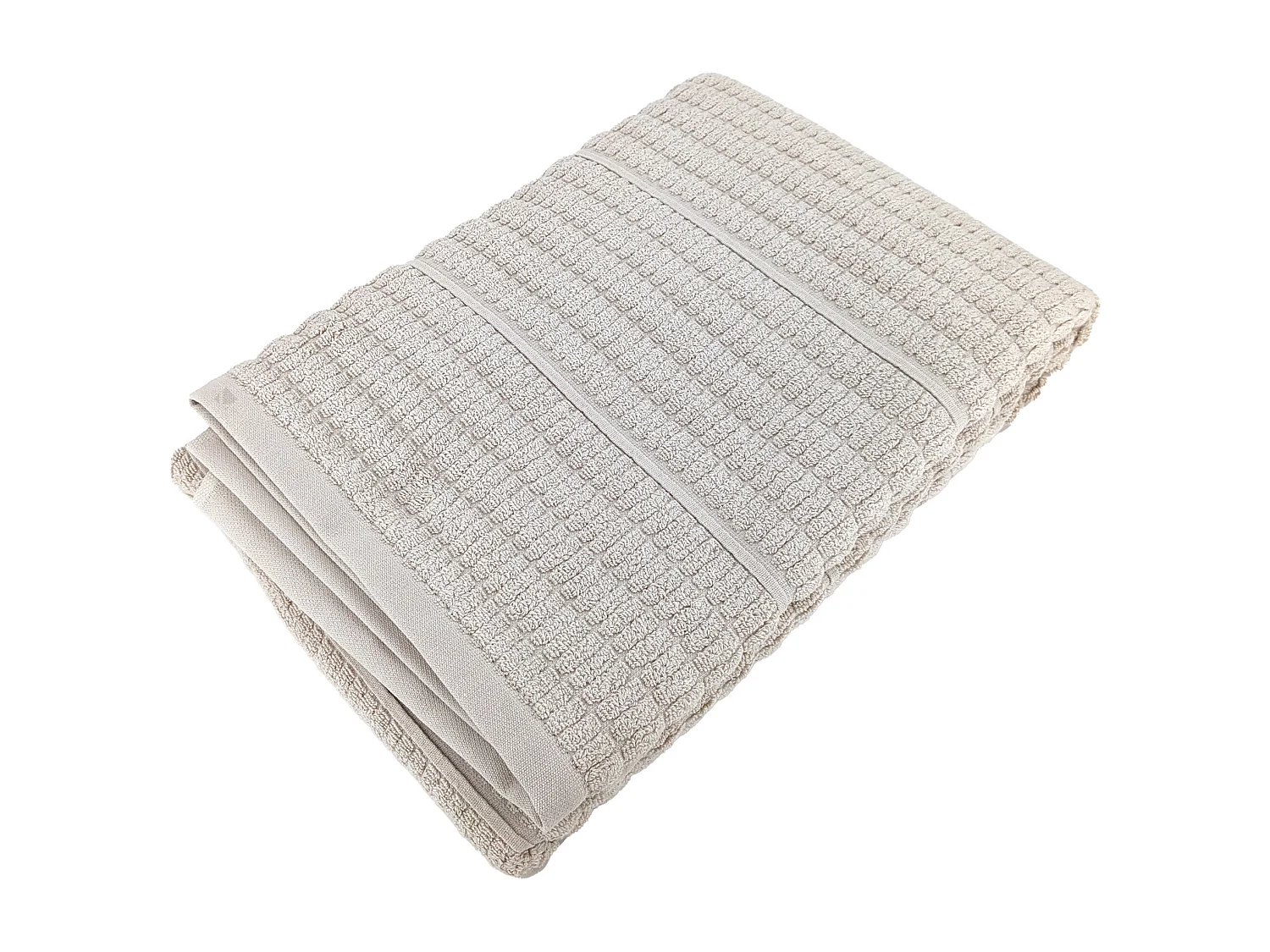 Drap de bain en fils retors 100x150 cm pure coton collection SWELL beige