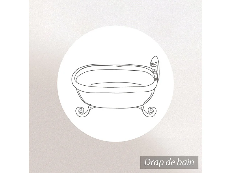 Drap de bain en fils retors 100x150 cm pure coton collection SWELL beige