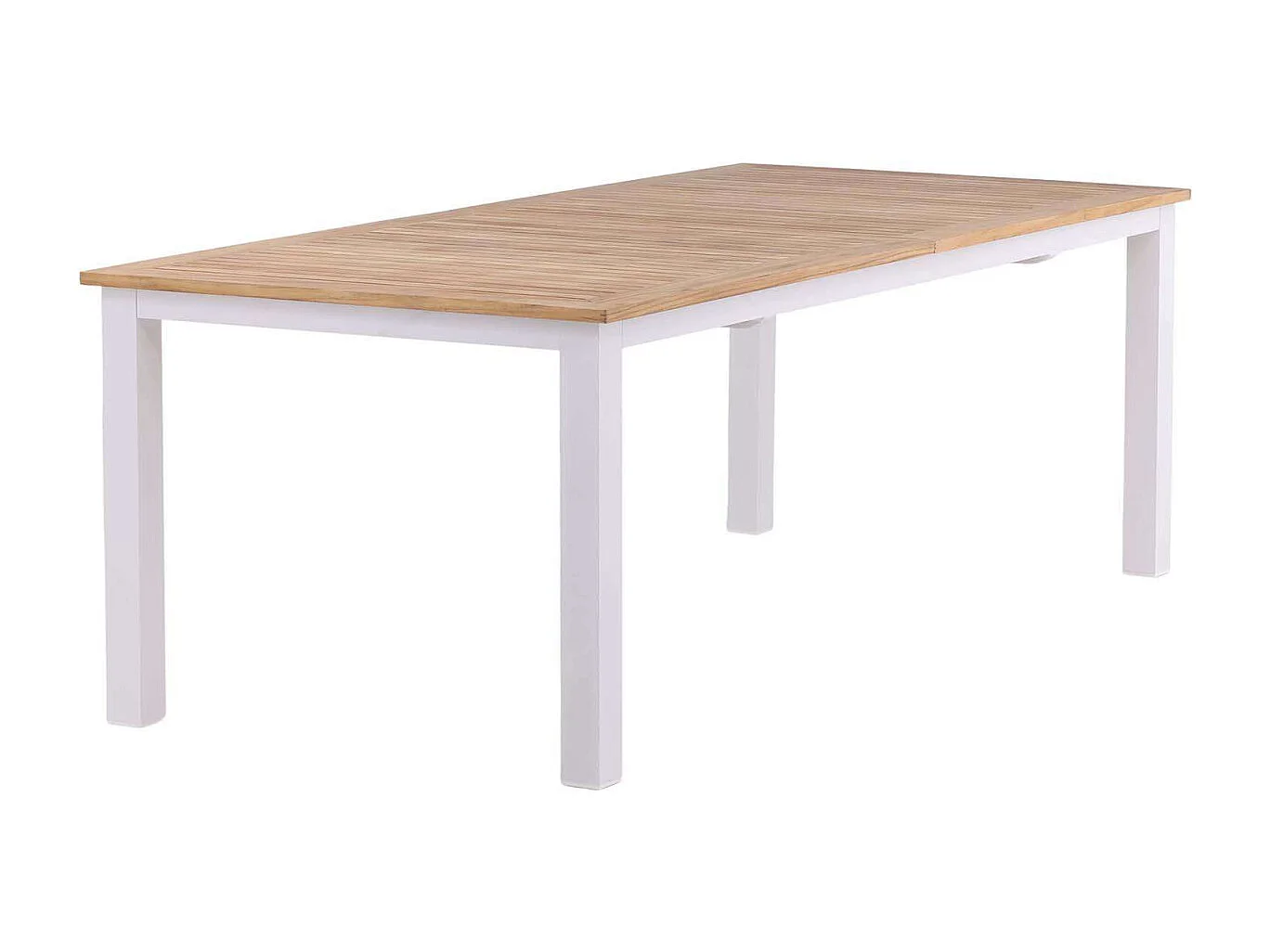 Table de Jardin Extensible "Panama" 224-324cm Naturel & Blanc