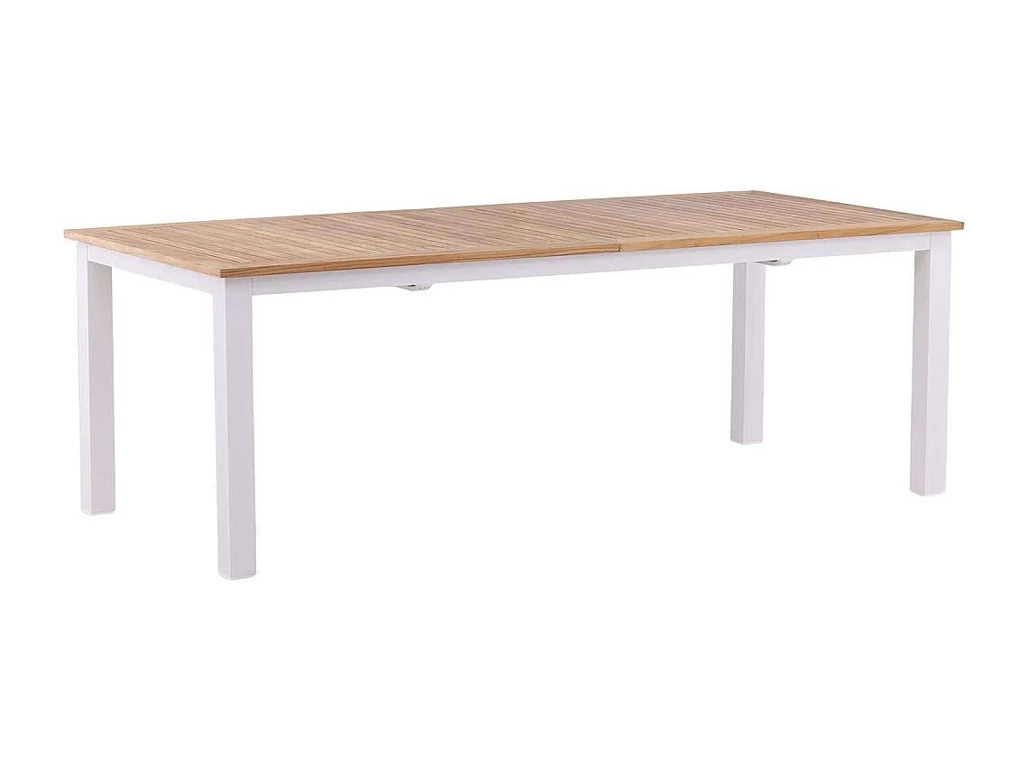 Table de Jardin Extensible "Panama" 224-324cm Naturel & Blanc