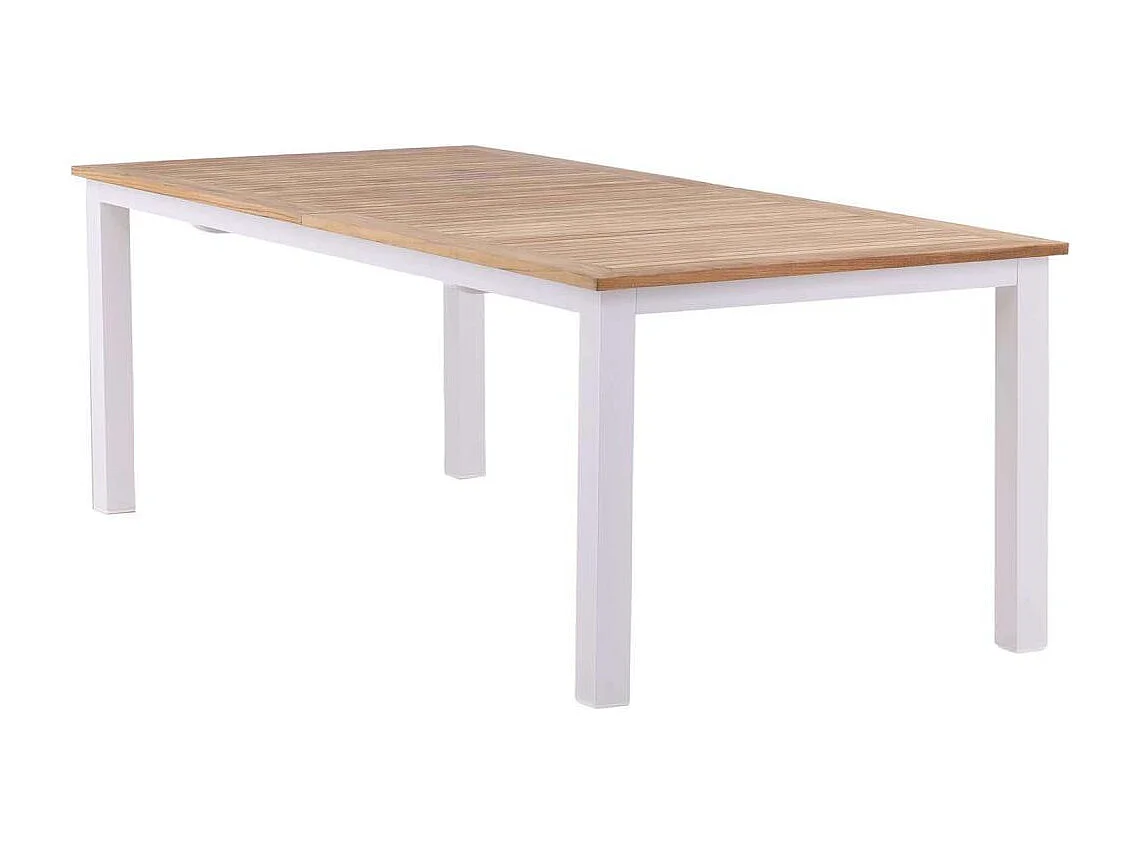 Table de Jardin Extensible "Panama" 224-324cm Naturel & Blanc