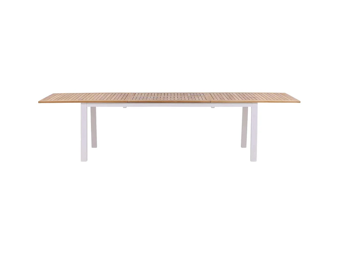 Table de Jardin Extensible "Panama" 224-324cm Naturel & Blanc