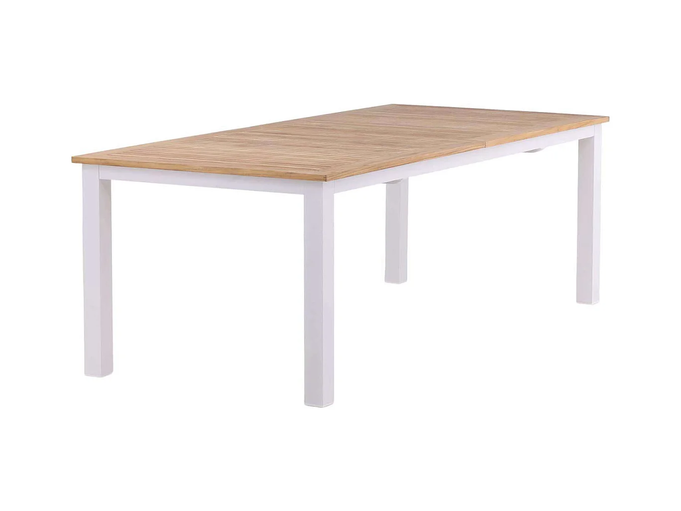Table de Jardin Extensible "Panama" 224-324cm Naturel & Blanc