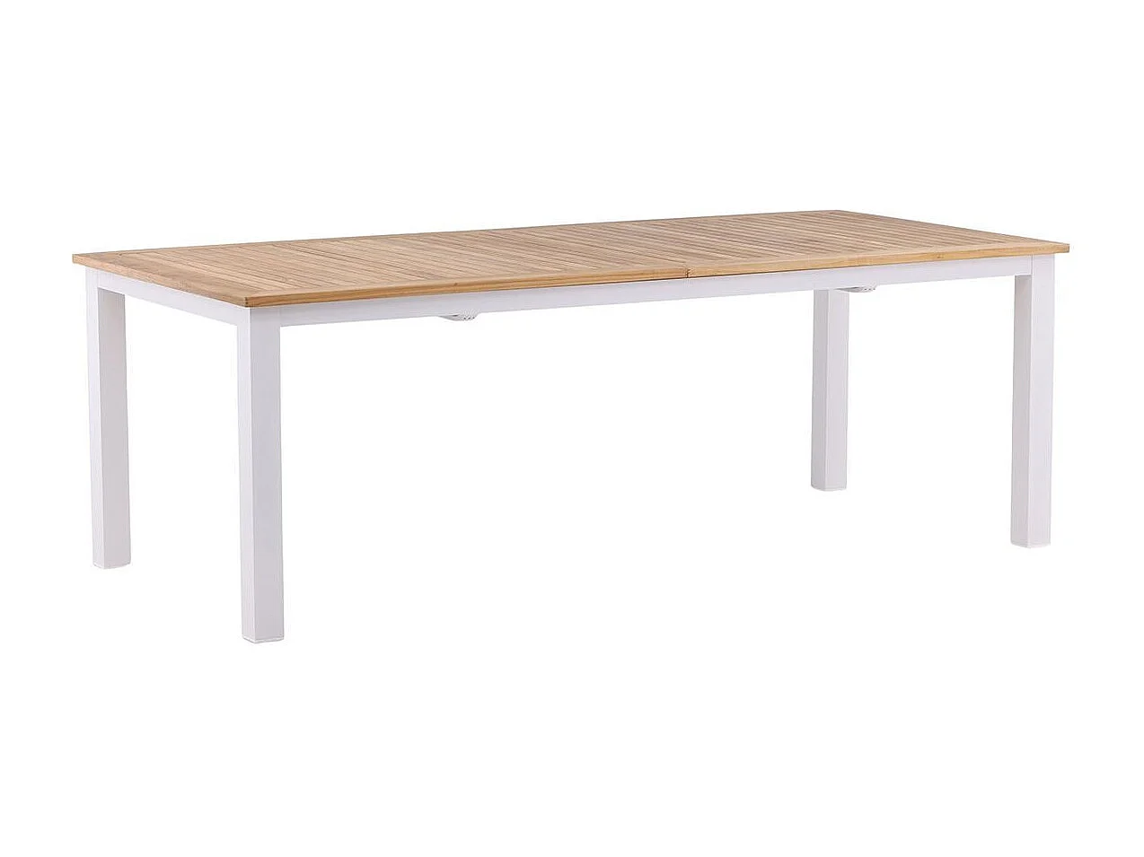 Table de Jardin Extensible "Panama" 224-324cm Naturel & Blanc