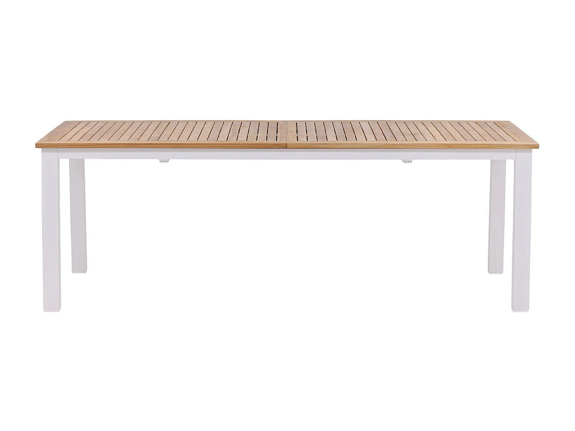 Table de Jardin Extensible "Panama" 224-324cm Naturel & Blanc