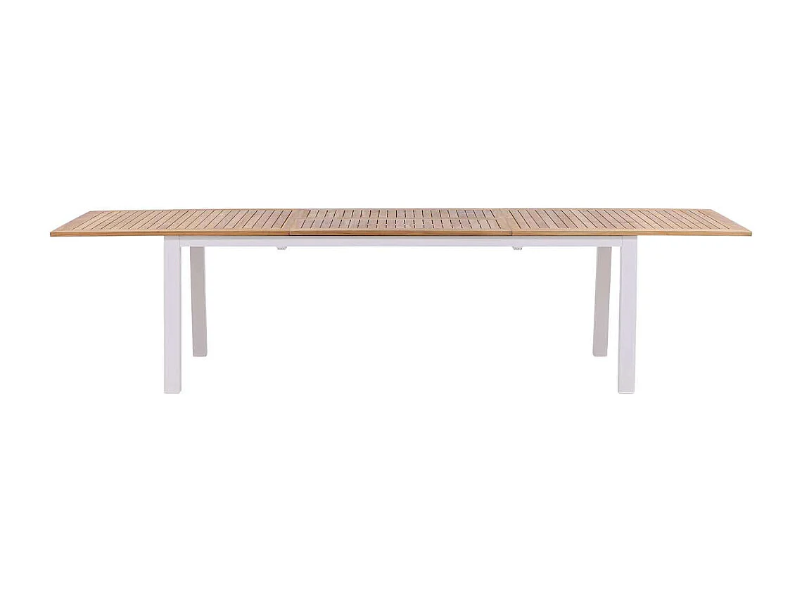 Table de Jardin Extensible "Panama" 224-324cm Naturel & Blanc