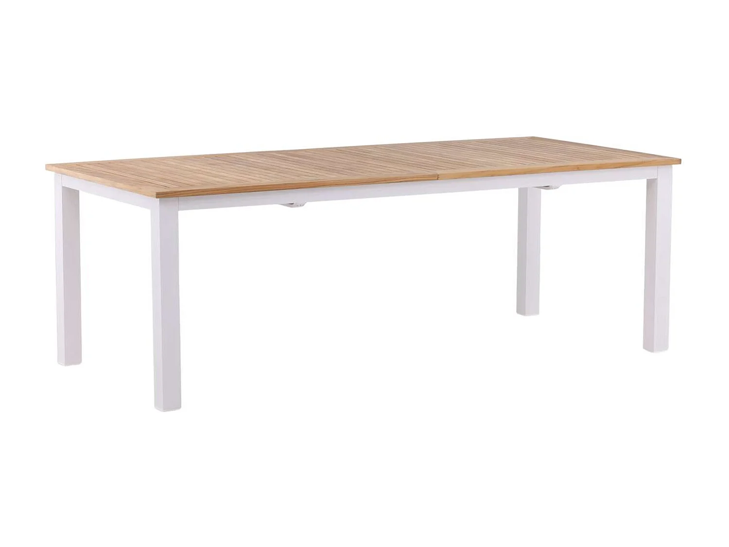 Table de Jardin Extensible "Panama" 224-324cm Naturel & Blanc