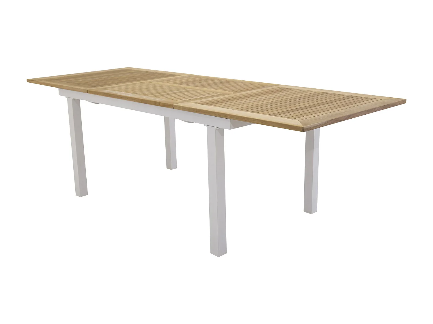 Panama eettafel tuin incl. extra blad 224, 324 cm wit, natuur.