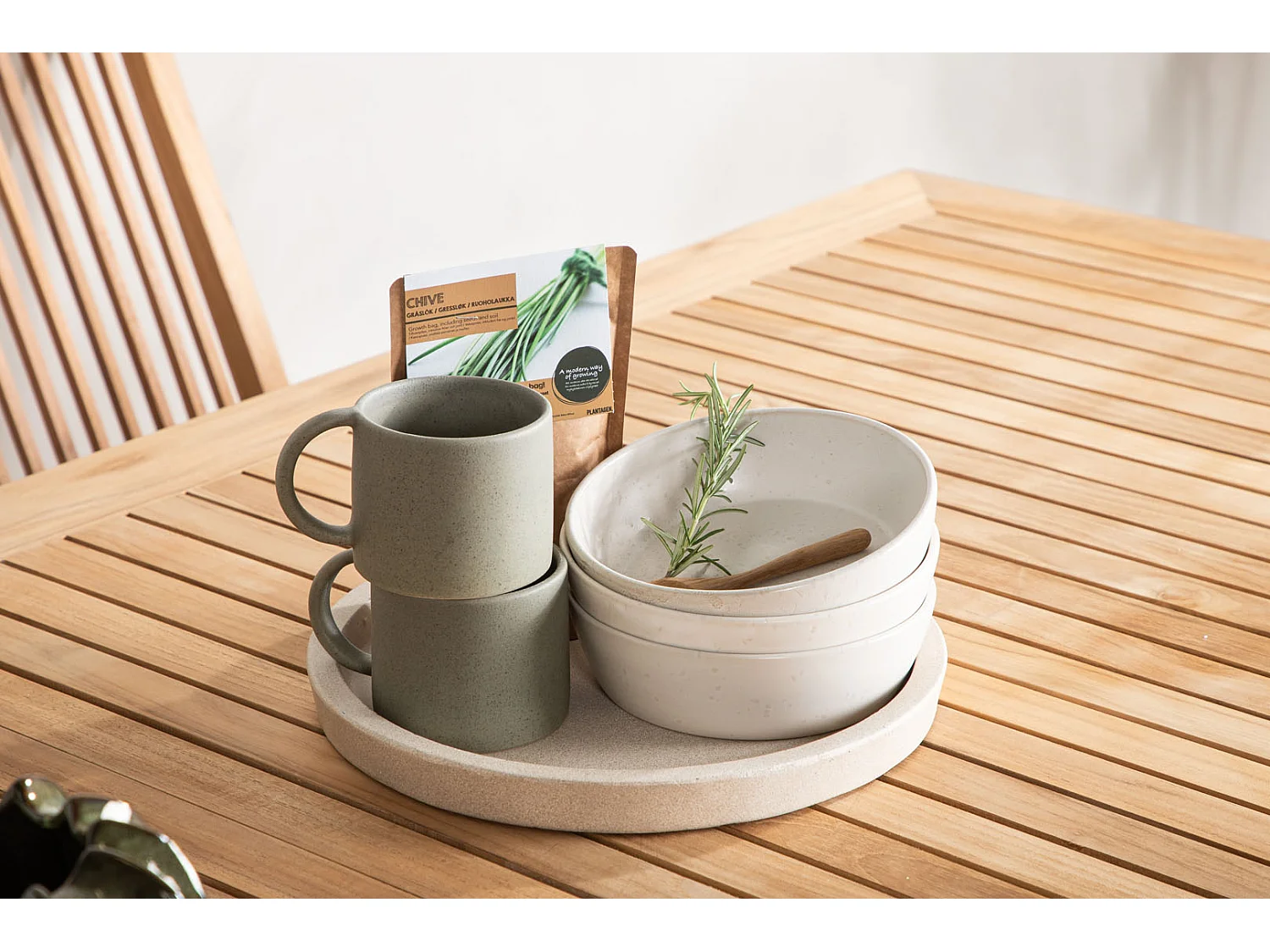 Panama eettafel tuin incl. extra blad 224, 324 cm wit, natuur.