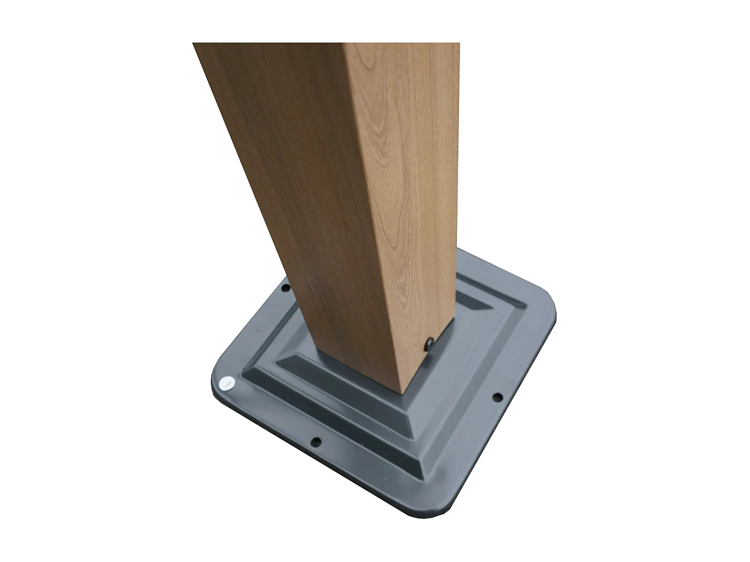 Tonnelle/Pergola en aluminium 3x4m toile coulissante rétractable - bois et gris - HAWAI