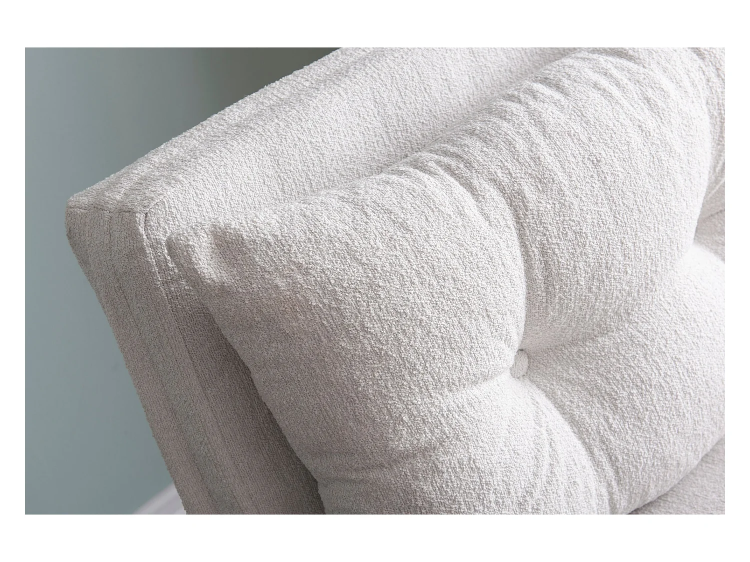 Sillón-cama de 1 plaza – 175x60 cm – Blanco – Metal y tela afelpada