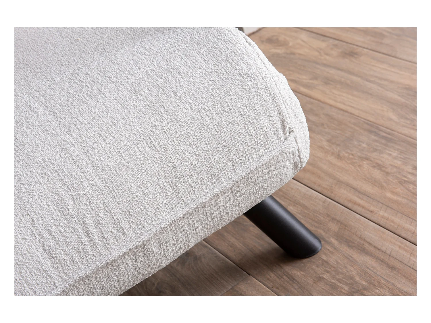 Sillón-cama de 1 plaza – 175x60 cm – Blanco – Metal y tela afelpada