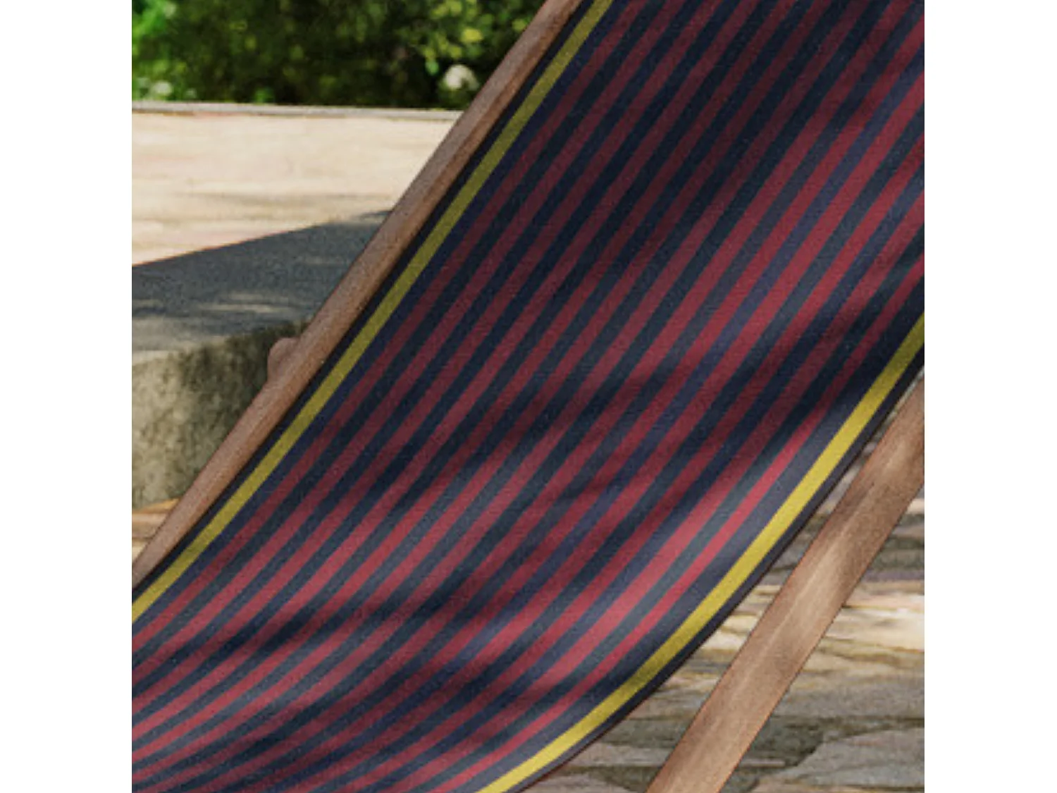 Lot de 2 chiliennes pliantes règlables - 100 % coton - bois hêtre - rouge - SAUVELADE BLEU DO