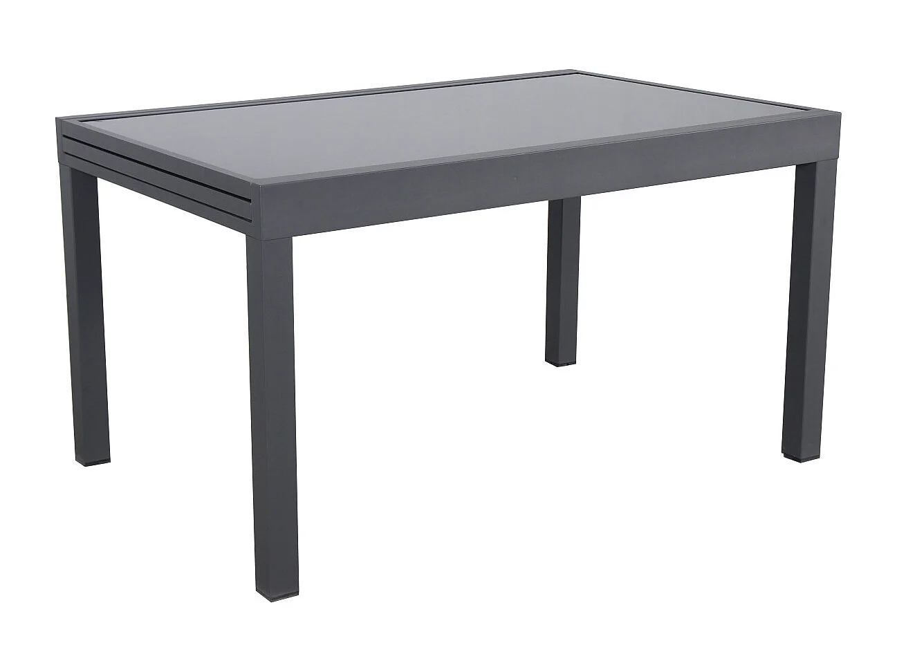 Table de jardin extensible aluminium 135/270cm + 10 fauteuils empilables textilène Gris Anthracite - LAZARE 10
