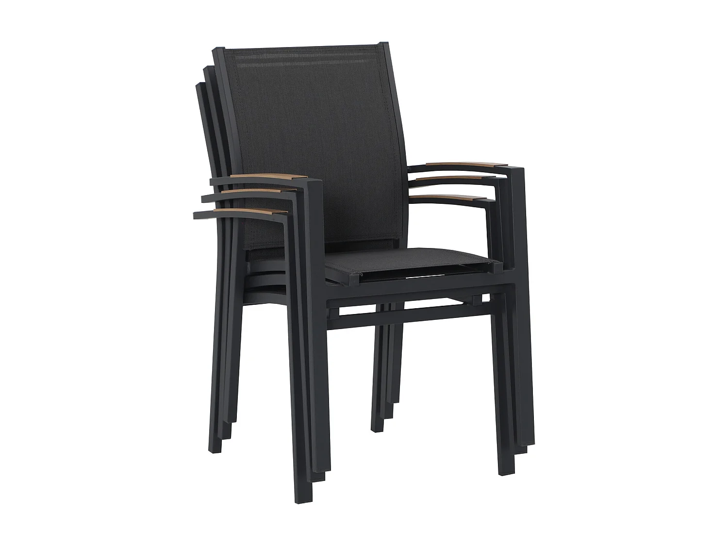 Table de jardin extensible aluminium 135/270cm + 10 fauteuils empilables textilène Gris Anthracite - LAZARE 10