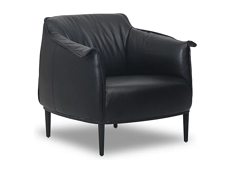 Fauteuil en cuir KLUM - Noir