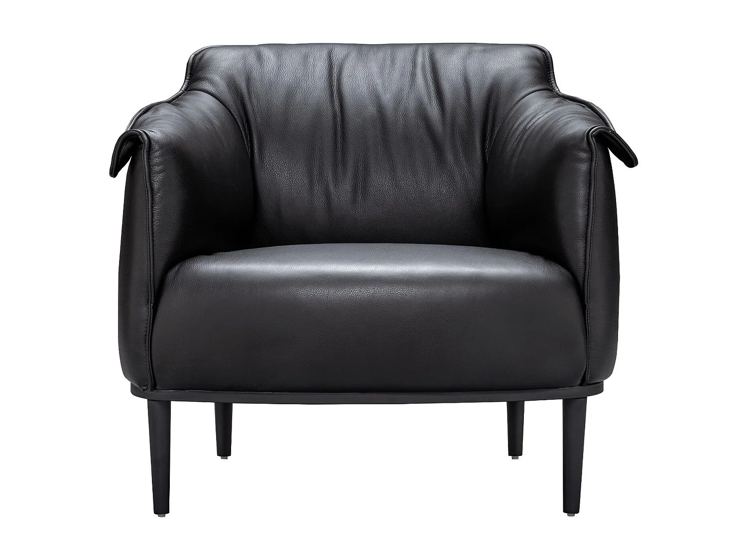 Fauteuil en cuir KLUM - Noir