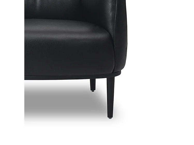Fauteuil en cuir KLUM - Noir