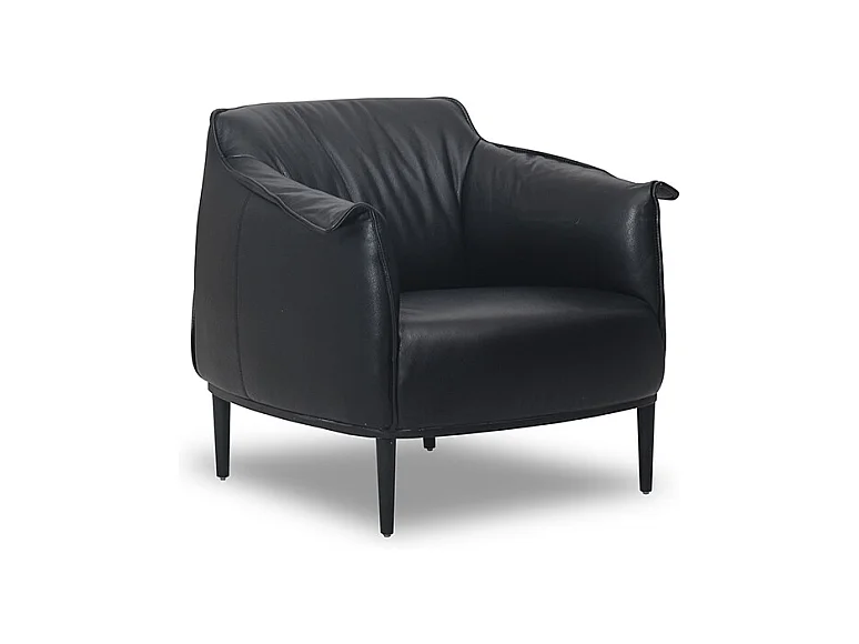 Fauteuil en cuir KLUM - Noir