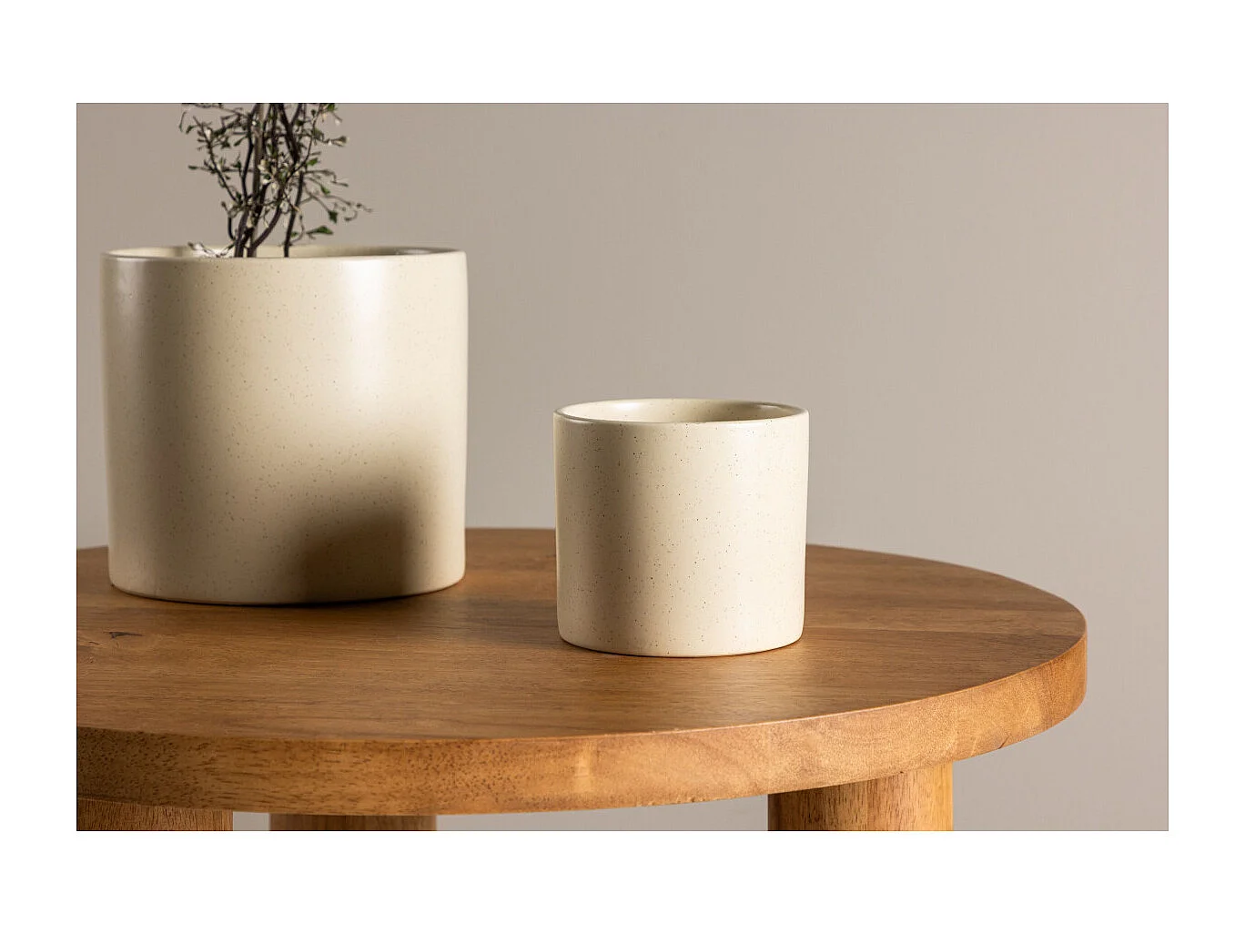 Pot Déco en Céramique "Sane" 11cm Beige & Noir